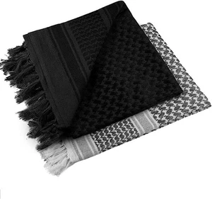 100% Soft Cotton Shemagh Scarf Arab Keffiyeh Military Desert Head Neck Wrap mask - Picture 1 of 13