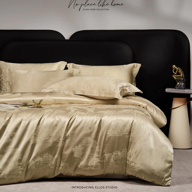 Juego de cama 4 piezas funda nórdica Jacquard Royal Garden sábana plana juego de 2 fundas de almohada Foto 1 de 4