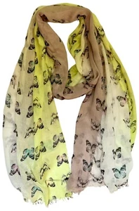 Codello Long Viscose Scarf Multi Ombre With Butterfly Design - Size 74”X 25” - Picture 1 of 12