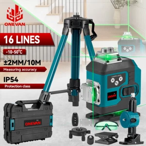 16 Line Laser Level 360° Kreuzlinienlaser Selbstnivellierend Wasserwaage +Stativ - Bild 1 von 13