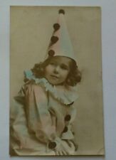 Y343 Young CHILD in CLOWN Costume Perriot Real Photo Postcard 1913