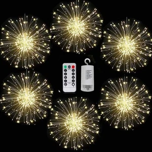 FOOING 6 Pack Firework Lights Led Copper Wire String Lights 8 Modes Battery O... - Picture 1 of 7