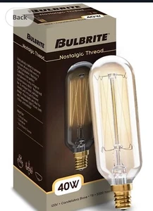 Bulbrite (4pack) 40 Watt Dimmable Antique Nostalgic T8, E12 Bulbs - Picture 1 of 2