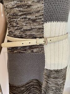Lauren Ralph Lauren L Ivory Croc Embossed Italian Leather Belt, Brass Buckle
