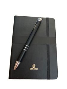 EMIRATES AIRLINE FIRST CLASS LEATHER NOTE BOOK AND PEN NEW