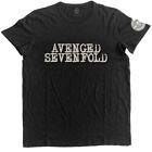 Avenged Sevenfold Logo And Deathbat Applique Slub T-Shirt OFFICIAL