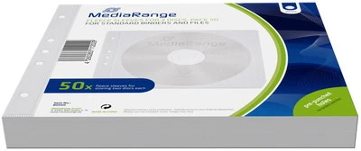 1000 Mediarange Vliestaschen gelocht Ringordner für je 2 BD / CD / DVD weiß - Bild 1 von 2