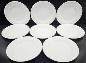 8 Johnson Brothers Regency Bread Plates Set Vintage White Swirl Dish England Lot - Picture 1 of 24