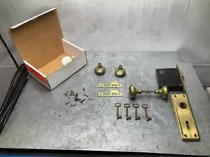 Pair of Norwalk Lock CO Vintage Door Latch Locks Brass w/ Key Antique - Picture 1 of 14