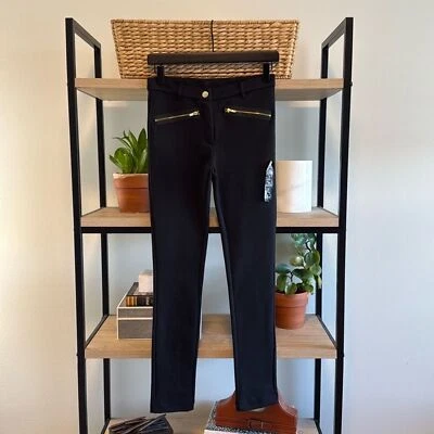 Pantalón tejido ponte negro moto tiro medio GAP para niña nuevo con etiquetas, 8-9 años Foto 1 de 4