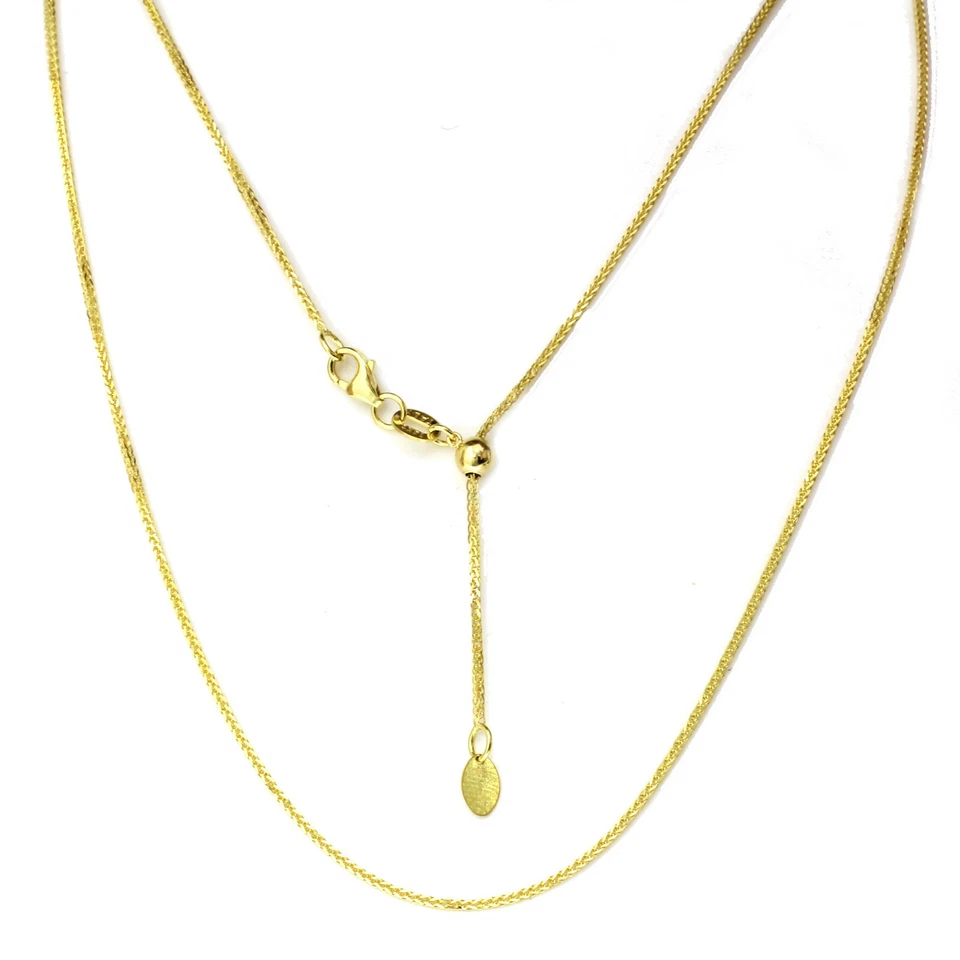 Collar colgante de cola de zorro ajustable de oro macizo de 14k de hasta 20" 1,2 mm  Foto 1 de 1