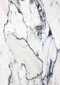 Papel pintado comestible de diseño de mármol blanco negro tamaño A4 / hoja de hielo - Imagen 1 de 4