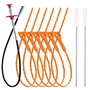 35.5inch Drain Clog Remover1pcs 25inch Drain Snake Hair Remover6pcs & Cleanin... - Picture 1 of 7