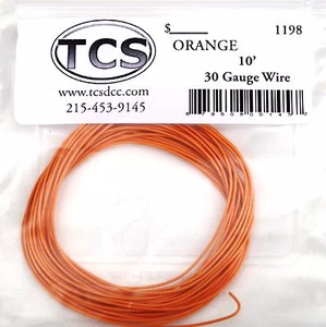 Wire 30awg 10 foot length Orange, seven strand wire outside diameter 0.026". - Picture 1 of 2