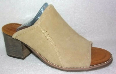 Nuevas sandalias de mula de tacón Bearpaw Edina de gamuza arena para mujer 9 M Foto 1 de 2