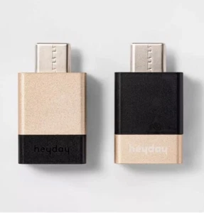 Heyday USB-A To USB-C Adapter Black/Gold - Picture 1 of 3