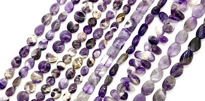 Capa púrpura natural amatista lágrima círculo ovalado pepita cuadrada hilo de 16 pulgadas Foto 1 de 2