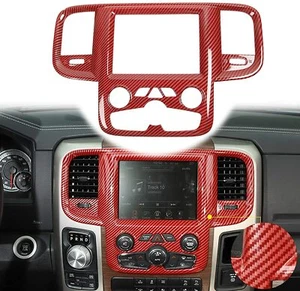 Center Console Navigation GPS Panel Cover Trim For Dodge RAM 2011-17 Red Carbon - Imagen 1 de 9