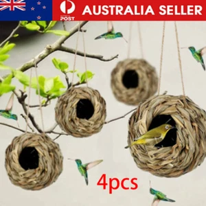 4 x Bird Nest Breeding Box House Bed Cage Hut-Cave-Canary Finch Budgie Parrot - Picture 1 of 12
