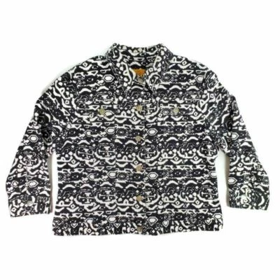 Womens Blazer Jacket Petite XS Multicolor Geometric Buttons Pockets Ruby Rd - Image 1 of 4