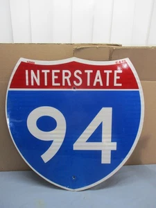 Vintage I-94 Shield Interstate Highway Metal Highway Sign 24 x 24" RETIRED - Picture 1 of 6