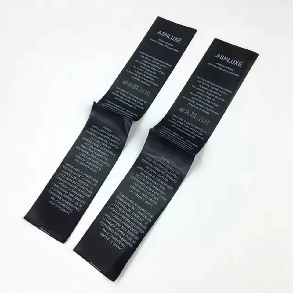 1000 Pcs Wholesale Sew-On Ribbon Care Labels Luxury Cotton Silk for Clothing Foto 1 de 1
