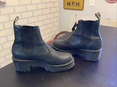 Женские черные кожаные сапоги челси на платформе без застежек Dr Martens Rometty размер 6 - Изображение 1 из 4