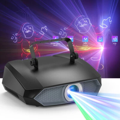 Laser Light Full Color 3D Animation effect Projector Light App DMX Stage DJ Club - Image 1 of 4
