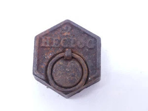 antikes 2 Hectog 200 gramm Gewicht Krämer Kaufmann Eckige Form Frankreich - Picture 1 of 5