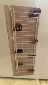 12-Tier 36 Pair Over-the-Door Shoe Rack White Resin wall Cabinet 6145–3140 – WHT - Picture 1 of 5