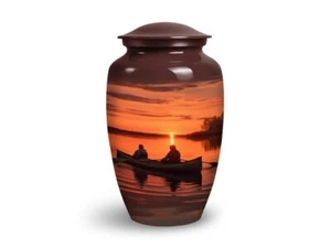Sunset Boating Urn for Adult Ashes - Funeral Cremation Urns for Male & Female - Picture 1 of 2