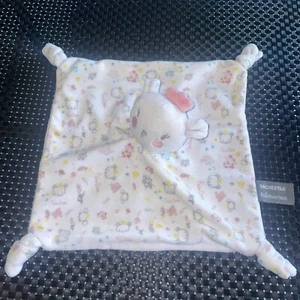 CA7 DOUDOU PLAT CARRÉ ORCHESTRA OURS BLANC ROSE COURONNE PRINCESSE 25/25CM - Picture 1 of 4