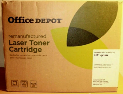 Cartucho de tóner negro láser Office Depot remanufacturado para HP Q1338A envío gratuito Foto 1 de 4