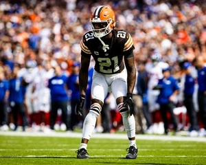 Foto de fútbol americano NFL Denzel Ward Mid Game Action Cleveland Browns 8x10 - Imagen 1 de 1