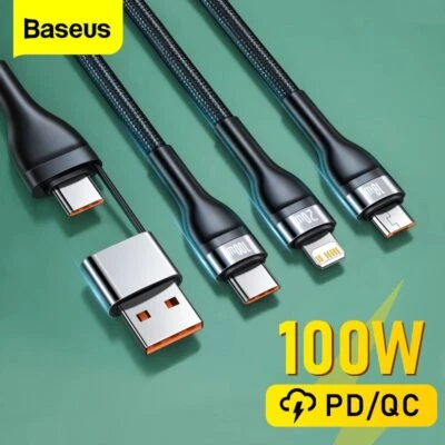 Baseus PD 100W 5 in1 USB Type C Fast Charging Cable Charger For iPhone 15 Laptop - Image 1 of 4
