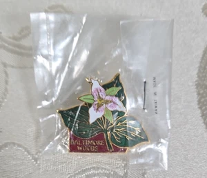Vintage Baltimore Woods Marcellus New York lapel pin gold tone enamel NOS - Picture 1 of 4