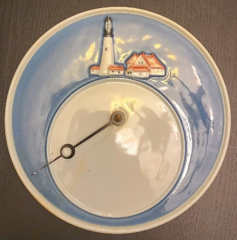 Portland Head Light Lighthouse Clock LL Bean 1988 Georgetown Pottery Cover