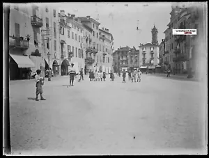 Savigliano, Italie, Plaque verre photo ancienne, négatif noir & blanc 9x12 cm - Photo 1 sur 2