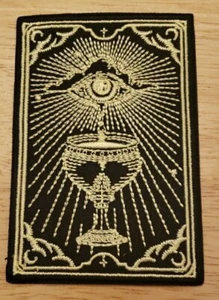All Seeing Eye Tears From Heaven Cup Chalice Tarot Card Iron On Patch 0241 - Picture 1 of 4