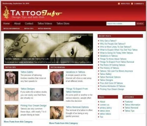 Centro de información y consejos de diseño de tatuajes Blog de nicho Sitio... - Photo 1/1