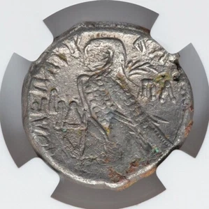 EGYPT 39BC Queen Cleopatra VII Ptolemy I NGC Tetradrachm Eagle Ancient Coin D165 - Picture 1 of 4