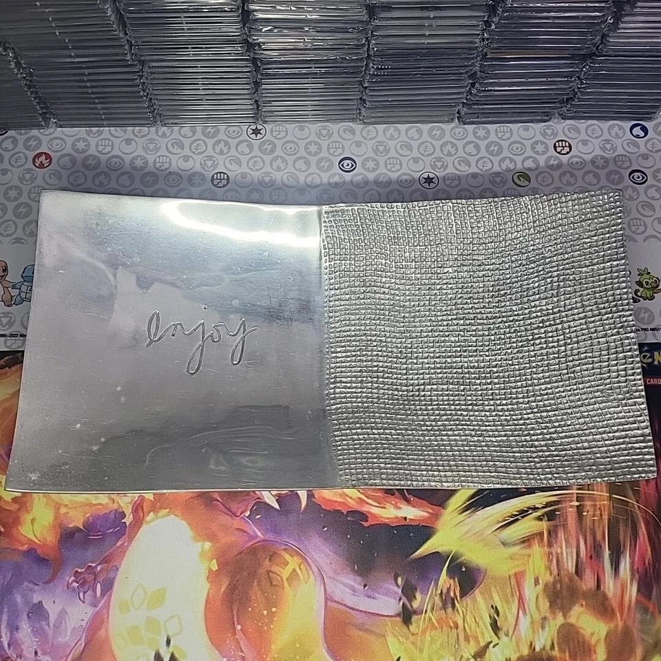 RARO Sandra Magsamen Para Silvestri "Disfruta" Plateado Peltre Plato Cuadrado 15" Foto 1 de 4