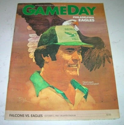1983 PHILADELPHIA EAGLES vs ATLANTA FALCONS NFL PROGRAM 41+ yrs old EXCELLENT - Image 1 of 4