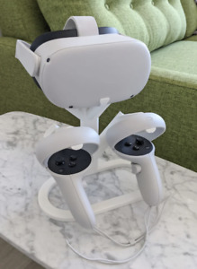 Display Stand For Virtual Reality Oculus Quest 2 -Controller Stand - Black/White