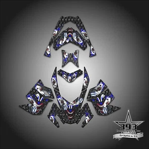 SKI-DOO REV XP SNOWMOBILE SLED GRAPHICS DECAL WRAP STICKER KIT EVIL JOKER BLUE - Picture 1 of 1
