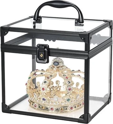 Estuche de maquillaje portátil de acrílico transparente organizador de artículos de tocador almacenamiento de viaje Foto 1 de 4