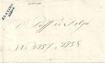 Cubierta rumana con matasellos cirílicos Slatina años 1850 Foto 1 de 2