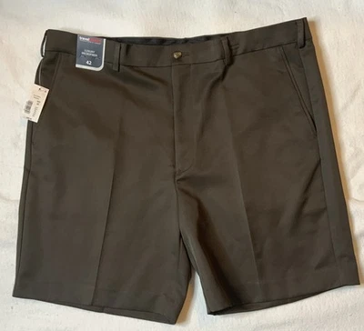 Roundtree & Yorke TravelSmart 豪华超细纤维短裤棕色 42 经典合身全新带标签 — 第 1/4 张图片