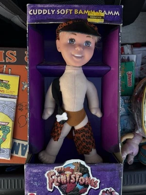 Boneca de Pelúcia Vintage 1993 MATTEL The Flintstones Fofinha Macia BAMM-BAMM Cabeça de Vinil NOS - Imagem 1 de 4