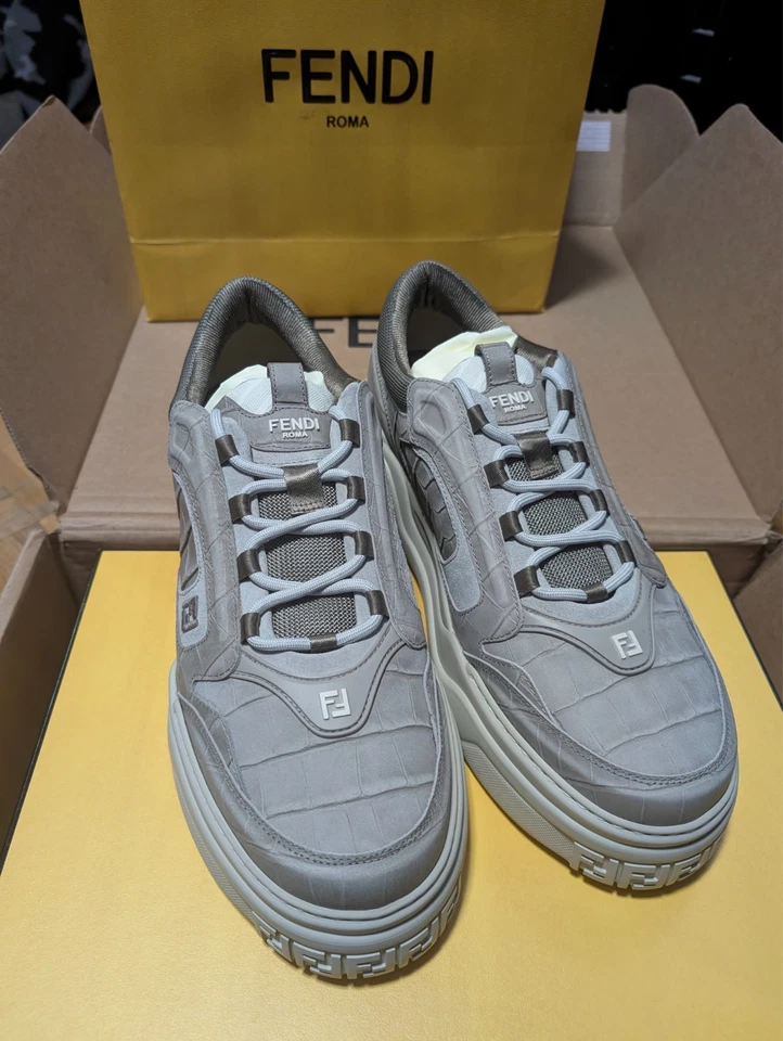 Zapatillas Fendi Force Cuero Gris Foto 1 de 4